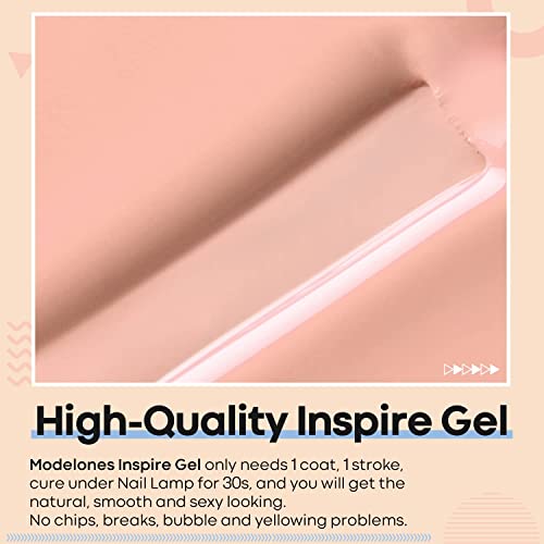 Modelones Gel Nagellack Orange, 15ml Frühlingspastell Soft Light Orange Soak Off Gel Polish Shellac Nagellack für UV/LED… – Bild 3
