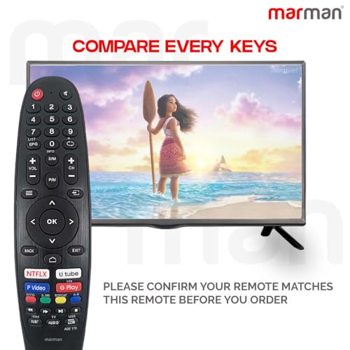 Image of marman Compatible with Compaq Tv Remote Control Original Suitable for HUEQ X Series 32 43 50 55 Inch Ultra HD Full HD Televison Without Voice Command and Google Assistant - No Pairing Required