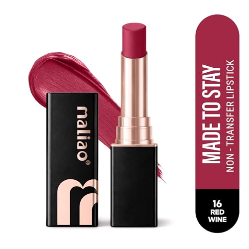 Image of Maliao Made To Stay Lipstick | Non-Transfer Lipstick | Matte Finish | Long-Lasting & Smudge-Proof Formula | Comfortable All-Day Wear | Red wine | 3.8g