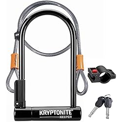 Candado U Lock Bianchi Kryptonite 12 Std W/ 4' Flex CANDADO Keeper 12STD+Cable 4, Unisex Adulto, Negro