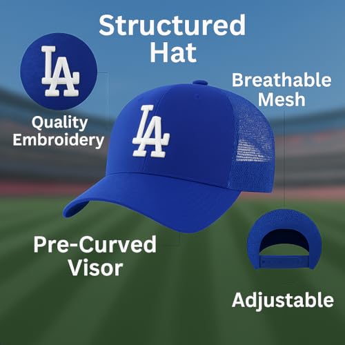 Gorra Trucker Azul Royal/Blanco con Logo LA y Cierre Ajustable miniatura 5