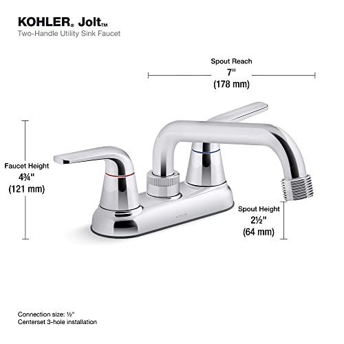 Robinet utilitaire Kohler Jolt de haute qualité en chrome brillant résistant