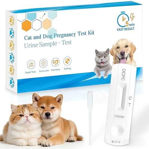 At-Home Dog & Cat Pregnancy Test Kit - Urine Detection for Early Pregnancy Confirmation Fast 5-10-Min Results 98.8% Accurate Non-Invasive & Stress-Free