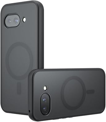 HikerClub Magnetic for Google Pixel 9a case Military Grade Drop Protection Slim Fit Translucent Matt Phone Case for Pixel 9a 6.3 inch, Black