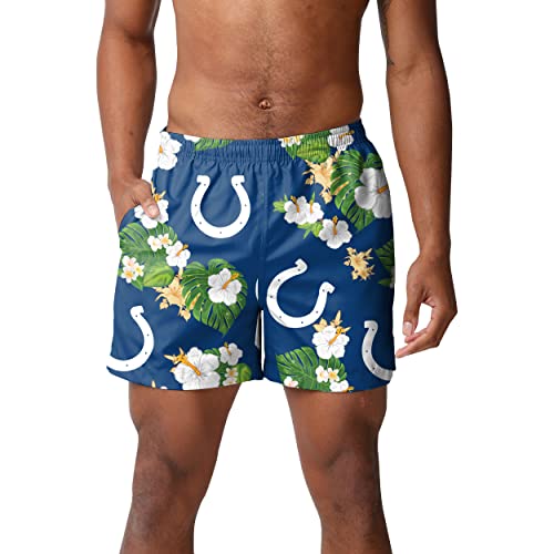 Image of FOCO NFL Mens NFL Team Logo Floral Hawaiian Swim Suit Trunks
