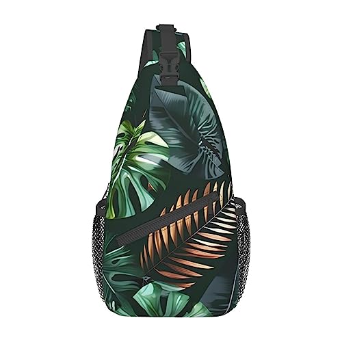 Sac de poitrine polyvalent et léger avec imprimé tropical idéal pour voyage et quotidien