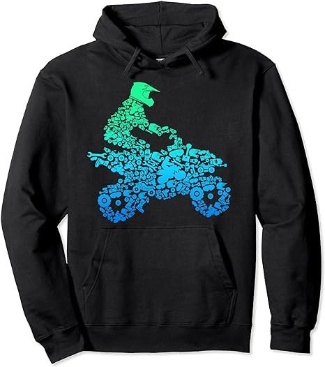 Quad Bike Wheeler Funny Quad Gift for Men and Boys Pullover Hoodie Hoodie