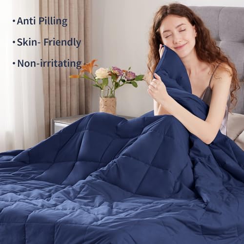 Image of Weighted Blanket Queen /King Size (80 inchx87 inch 20lbs),Ultra Soft and Cozy Cooling Weighted Blanket for Adult,Heavy Blanket with Machine Washable Soft Blanket, Blue