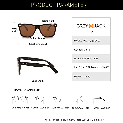 Image of grey jack Flat Top Lens Sunglasses,TR90 Retro One Piece Shades Polarized Sunglasses for Men Women 650