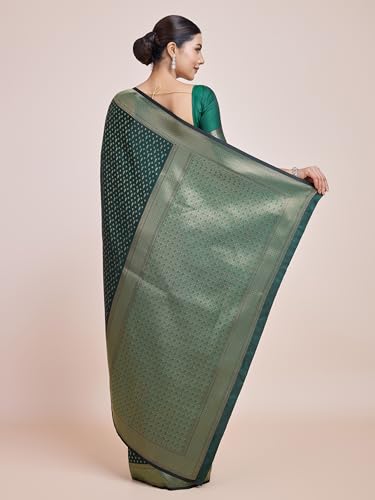 Image of Monjolika Fashion Women's Banarasi Pure Kanjivaram Style Satin Silk Saree With Blouse Piece for Wedding