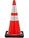 JBC High-Visibility Orange Traffic Cones with 3M Reflective Collars - 28-inch