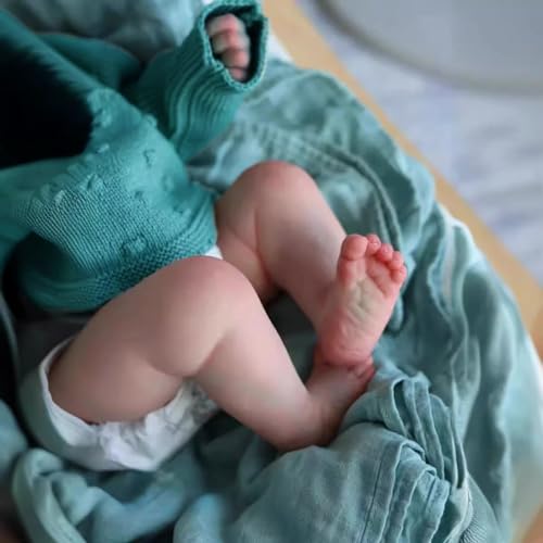 RXDOLL Reborn Babypuppen Silikon Ganzkörper 48,3 cm Anatomisch Korrekte Babypuppe Lebensechte Realistische Neugeborene Junge Wasserdicht Real Life Sleeping Reborn Puppen für Kinder ab 3 Jahren – Bild 4