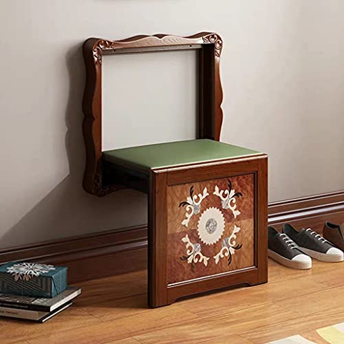 Gfhlp Folding Shoe Bench, Shoe Bench, Wall Hanging Hanging Stool, Entrance Porch, Hidden Solid Wood Folding Chair (Color : Cherry) #TOP1