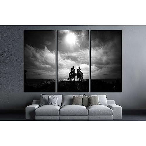Impression toile cheval noir et blanc ZELLART 150x100 pour réveiller un mur blanc sans âme