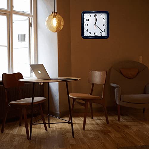 Buyinmo 8.5 Inch Silent Quartz Decorative Wall Clock, Non-Ticking Indoor Clock Large Display Battery Operated 3D Square Easy To Read Home Kitchen Living Room Office Classroom School Clock-Black #TOP5