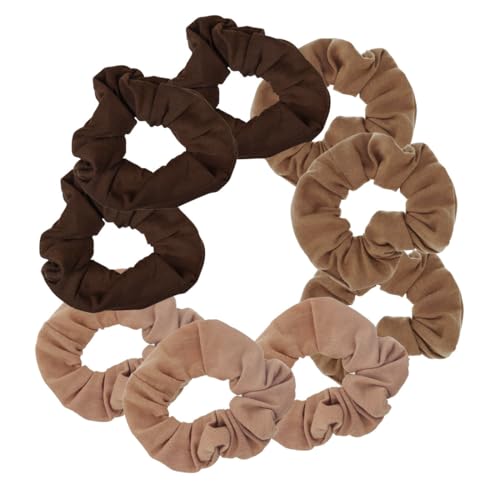9 Pack Scrunchies Hair Ties (Browns)