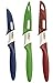 Zyliss 3 Piece Peeling & Paring Knife Set with Covers - Kitchen Knives for Fruits & More - Ideal for Kitchen Collections - Blue, Green, & Red