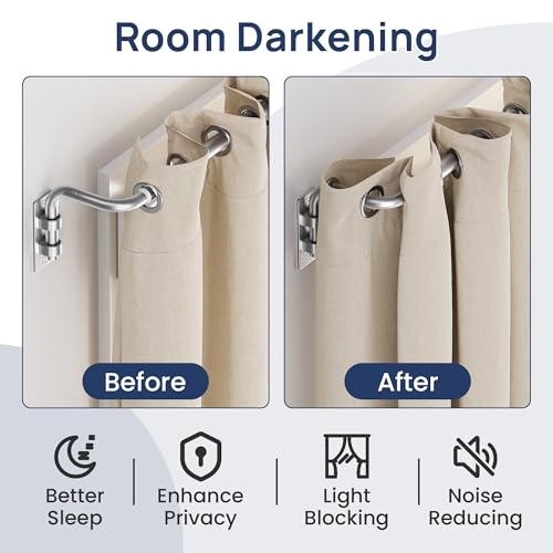 Image of ENJOYBASICS 48-84 inch Wrap Around Curtain Rod, Quick Curtain Change, Silver
