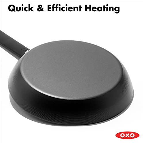 Oxo Obsidian Pre-Seasoned Carbon Steel, 8" Frying Pan Skillet With Removable Silicone Handle Holder, Induction, Oven Safe, Black #TOP7