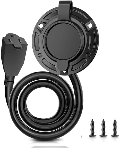 15Amp 250V RV Shore Power Inlet Charger Plug, Waterproof RV Electrical Outlet for Rv Power Inlet Trailer Plug