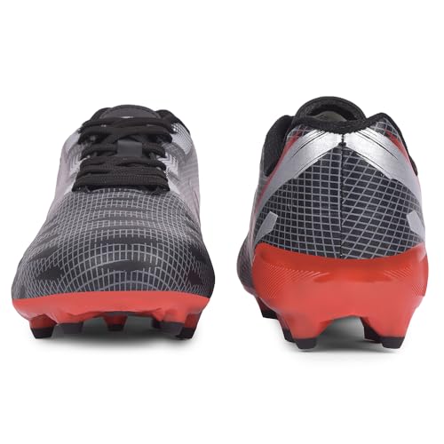 Image of Liberty Freedom Joga Sports Lacing Football and Soccer Shoes for Men - Grey & Black | High Grip, Quick-Wear Elastic Laces | Comfortable, Lightweight and Athletic Footwear | Hard Grassy Ground Surfaces