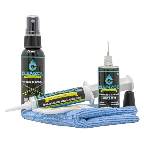 Clenzoil Marine & Tackle Reel Care Kit - with Fishing Reel Oil & Grease - All-in-One Cleaning Kit -...