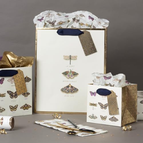 Glick Große Geschenktüte The Butterfly Collective, 315 x 260 x 135 mm, Luxuriöse recycelbare Tasche für Geburtstage & Feiern