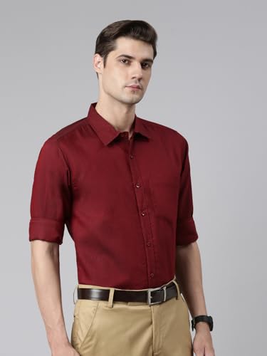Image of THE SOUL PATROL Men's Casual Regular Fit Full Sleeve Premium Cotton Button-Down Shirt with Single Patch Pocket - Stylish, Classic, Comfortable, and Elegant for Everyday Wear