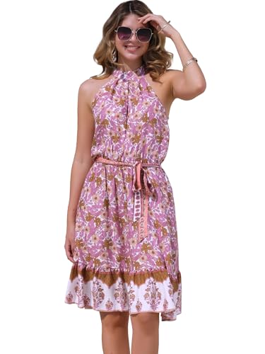 Robe de plage florale bohème légère anti-chaleur à ceinture réglable