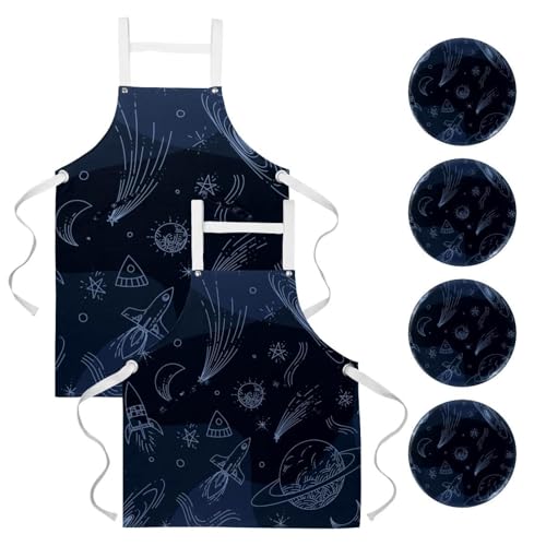 Tablier de cuisine lot de 2 avec broches pour restaurant et pâtisserie