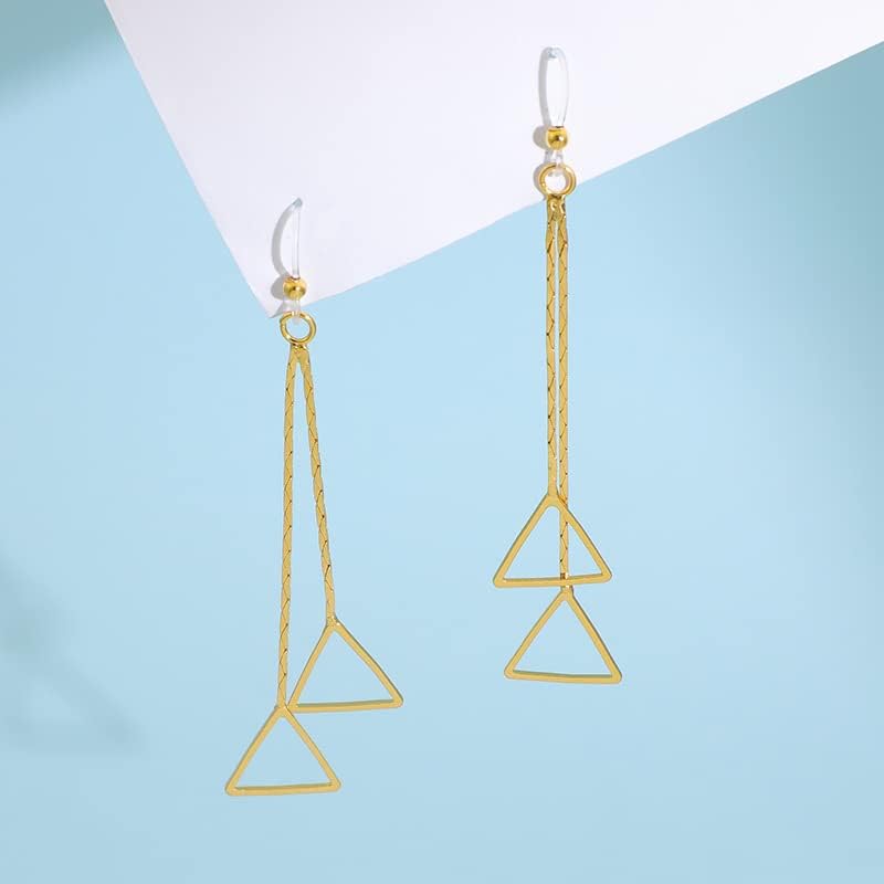Plastic Earrings,KMEOSCH Drop Dangle Triangle Earrings on Plastic Hooks for Sensitive Ears - Image 4
