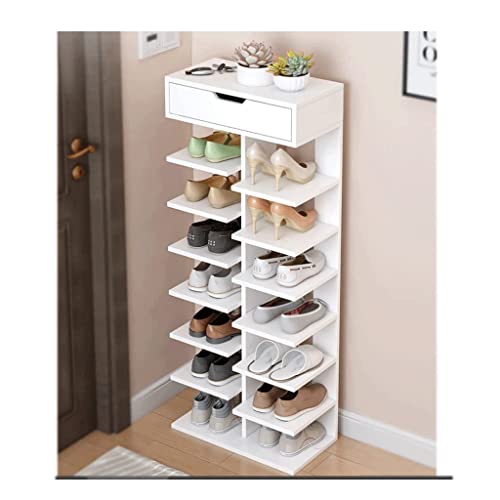 Étagère à chaussures à 8 niveaux avec tiroir de rangement