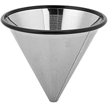 Pour Over Filter,Coffee Filter,Stainless Steel Reusable Tea Coffee Dripper Coffee Mesh Strainer Slow Drip Coffee Filter Metal Cone