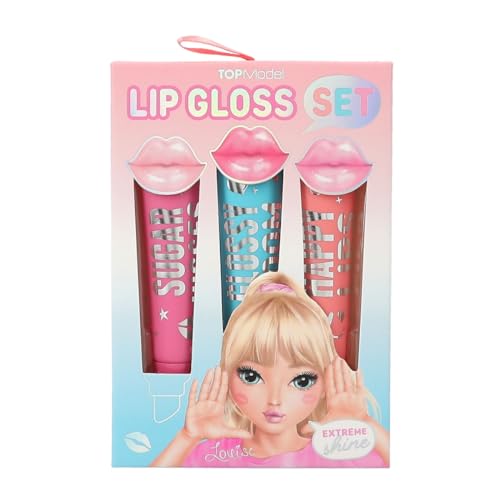 Depesche 12350 TOPModel Beauty and Me - Lipgloss Set für Kinder mit 3 angenehm duftenden Lipglossen in Pink-Tönen