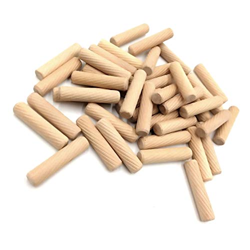 WayLand 100pcs 1/2"Dia2"L（12mm Dia50mm L） Wooden Dowel Pins Wood Kiln Dried L Fluted