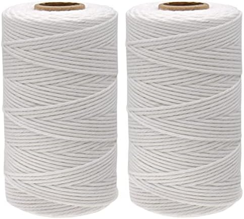 G2PLUS 200M White Cotton String Twine -2MM Craft Cotton Cord - Cotton ...