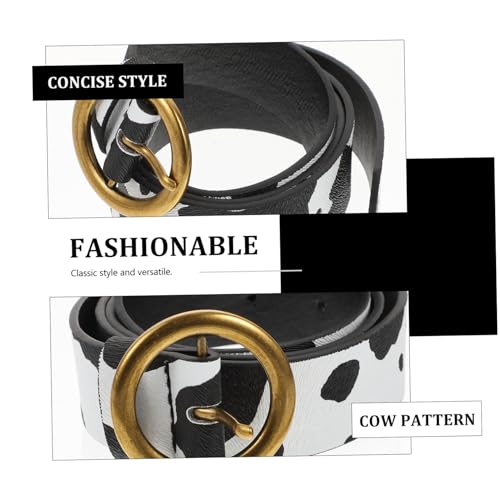 Fashion Cow Print Pin Buckle Waist Strap for Women Imitation Leather Belt for Jeans and Casual Pants Lightweight Plus Dress Accessory3