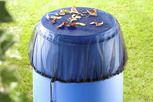 Maximex Regentonnen-Netz, verhindert Blätter in der Regentonne, besonders feinmaschig, hindert Mücken an der Eiablage, mit praktischem Zugband, passend für alle Regentonnen bis 80 cm, (Ø): 95 cm