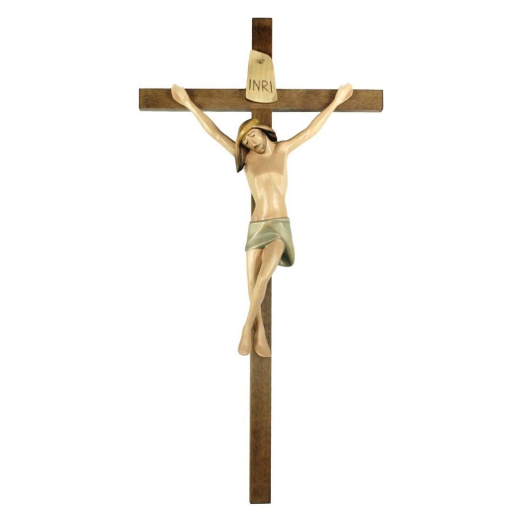 Crucifijo moderno de 15 cm ChoralisWoodArt ideal para regalo de bautizo