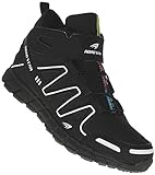  Bootsland High Top Stiefel Sneaker Herrenstiefel Herren Skater 005, Schuhgröße:43, Farbe:Schwarz