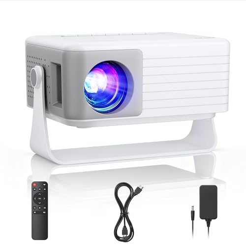 Mini Beamer [Auto Keystone & 2026 Upgraded] AKIYO O1 Beamer Klein 1080P Unterstützt 360° Drehbarem, 15000L Projektor für Heimkino, 50%Zoom Outdoor Projector Kompatibel mit...