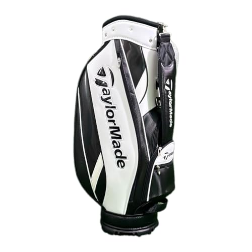 Aoasious 自立スタンドゴルフバッグ キャディバッグ クラブケース 防水 大容量 多機能収納 軽量3.2kg 46×28×125cm メンズ レディース 男女兼用 持ち運び便利 練習・ラウンド用 (ホワイト)