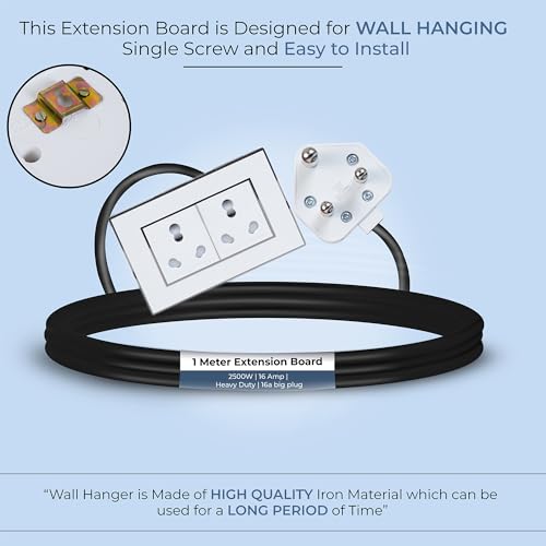 Image of Extension Board Heavy Duty Multi Socket 15A /16A /20A (2500 Watts 16A Big Plug and Two 16A Socket, 1 Meter)