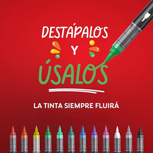Miniatura 5 de Sharpie Marcadores Rotuladores acrílicos creativos de con punta de pincel base agua | Escribe en la mayoría de superficies | Materiales de arte y manualidades | Azul | 6 Piezas