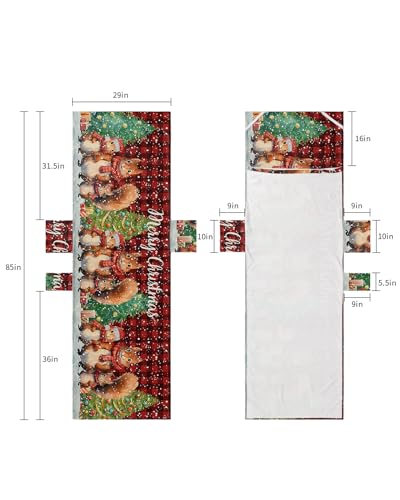 Red Plaid Squirrels Christmas Beach Lounge Chair Towel Cover, Soft Chaise Lounge Towel with Side Pockets Patio Pool Chairs Cover for Beach/Pool Sunbathing 29x85 Xmas Tree Winter Snowflake