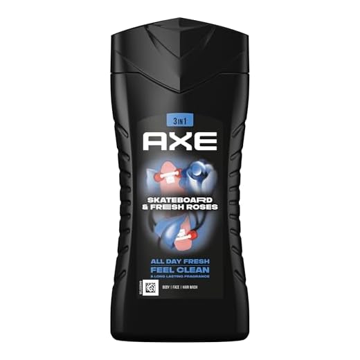 Axe 3-in-1 Duschgel & Shampoo Skateboard & Fresh Roses für langanhaltende Frische und Duft nach der Dusche dermatologisch getestet 250 ml