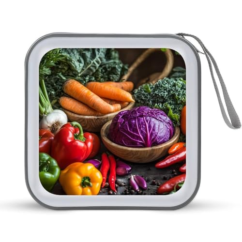 Root Crops Vegetables CD Case Plastic DVD Case Holder Wallet Disc Storage Organizer for Car Travel
