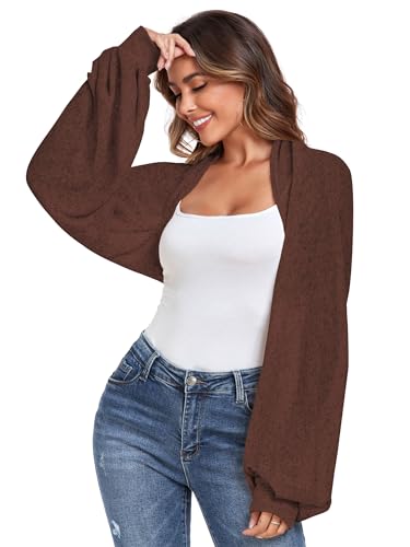 Image of ZAFUL Women's Sheer Shrug Y2K Long Sleeve Cardigans 2026 Irregular Tie Front Bolera