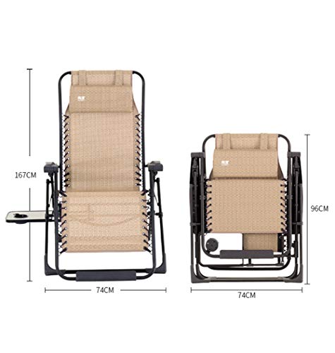 Fauteuil à dossier haut pliable marron avec étagère camping - 2