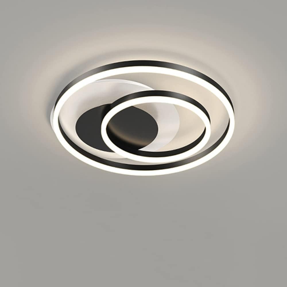 Nowoczesna Lampa Sufitowa Led Czarne Koło 3000k-6000k Ściemnialna I Zdalnie Sterowana Okrągła Lampa Pierścieniowa Skandynawska Lampa Oświetlenie Wewnętrzne Sypialnia Salon Bal, C